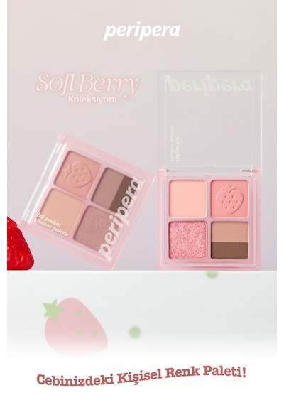 Mat, Parıltılı Tonlarda 5'li Far Paleti Perıpera Ink Pocket Shadow Palette 08 Strawberry In Mute 66478978