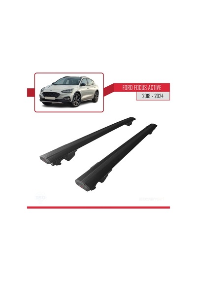 Ford Focus Active 2018 Ve Sonrası İle Uyumlu Hook Model Anahtar Kilitli Ara Atkı Tavan Barı Siyah