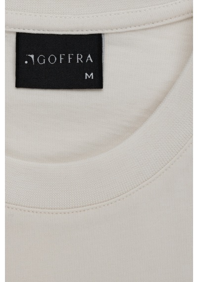 Goffra Erkek Vision Premium Kalite Yoğun Dokulu Pamuklu T-shirt Ekru M101-r0220-09
