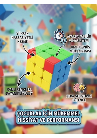 Bilişsel Gelişim Destekleyici Problem Çözme Becerisi Geliştirici Oyuncak 5x5x5 Rubik Zeka Küpü