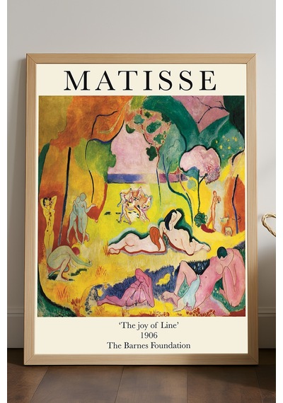 Henri Matisse Doğal Ahşap Çerçeveli Poster, Dekoratif Sanatsal Duvar Tablosu