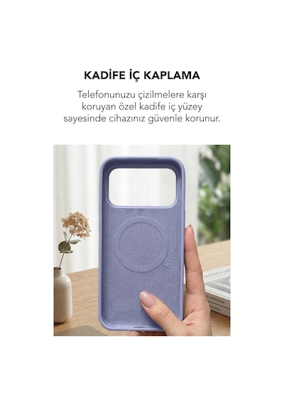 Apple İphone 17 Pro Uyumlu Magsafe Lansman Silikon Kılıf Lila