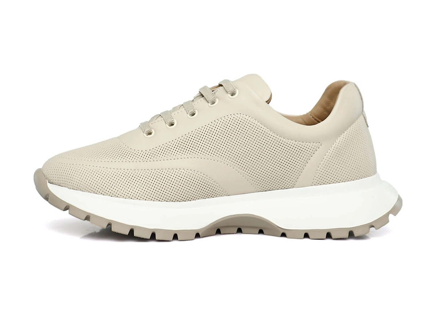Gönderi(R) Gönderi R Kadın Bej Dolgu Taban Lastik Bağcıklı Hakiki Deri Sneaker Ddza83742545 Bej