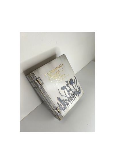 Ahşap Kitap Kutu Ev Dekorasyon Aksesuar Hediyelik Eşya Gri - 685505998