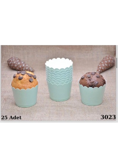 Makaron Su Yeşili Muffin Cupcake Kek Kalıbı 25 Adet Diğer