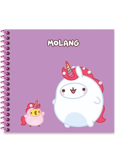 Molang 16 15 50 Yp. Çiz. Spiralli Sert Kapak Defter - Mor Çok Renkli