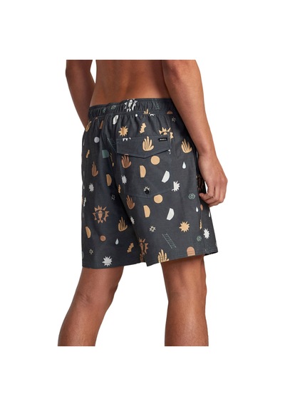 Rvca Rvca Atlas Elastic Erkek Siyah Boardshort 3837 Çok Renkli