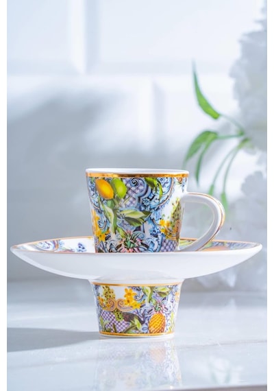 Capri 6 Kişilik Porselen Kahve Fincanı Takımı - 90 Ml Ryl-07038/8-cap Renkli Ryl-07038/8-cap Diğer