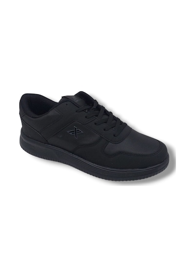 Zerhan Lutton 4555 Unisex Siyah Bağcıklı Kalın Taban Büyük Numara Spor Ayakkabı 45 46 47 48 Siyah