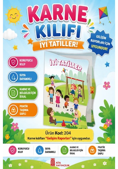 Ata Okul Öncesi Ve İlkokullar İçin Karne Kılıfı Gelişim Dosyasına Uygun Ürün Kodu:204 5 Adet