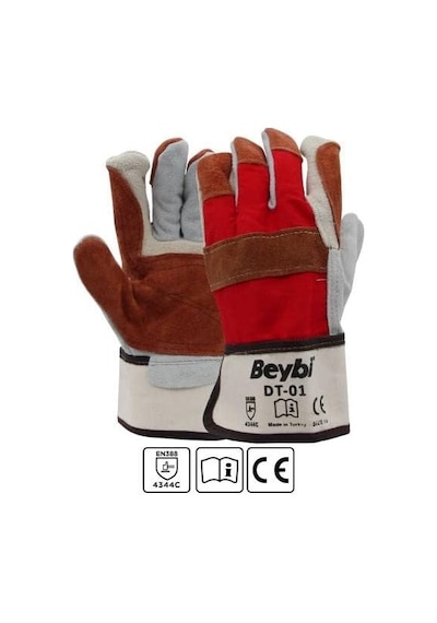Beybi Dt-01 Deri Kaplı Isıya Dayanıklı Ağır İş Eldiveni 10lu Paket 10 Beden Diğer