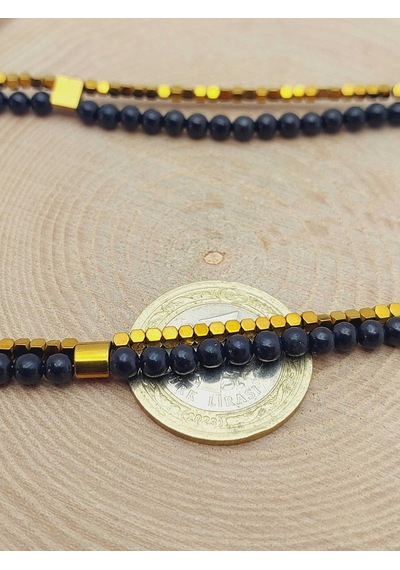 Yasamtohumu Lucid Dream Serisi Shungite Şungit Taşı 4mm Kolye 23170 Çok REnkli Çok Renkli