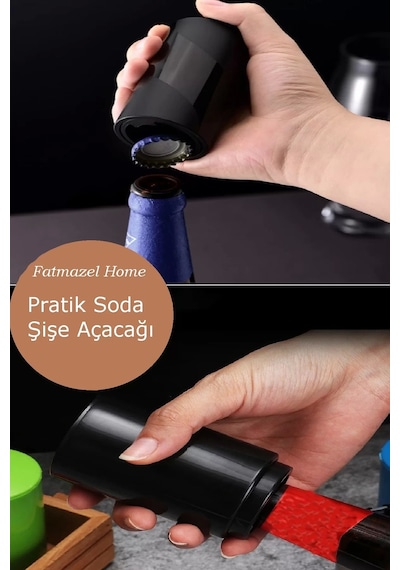 Otomatik & Pratik Şişe Açma Bas Çek Şişe Soda Gazoz Kapağı Açacağı Tirbuşon