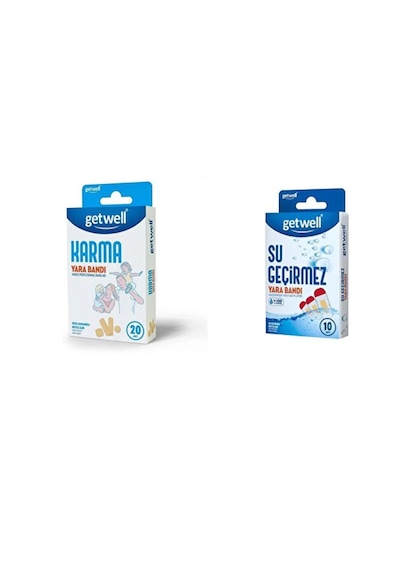 Getwell Karma Yara Bandı 20 Li + Su Geçirmez Yara Bandı 10 Lu