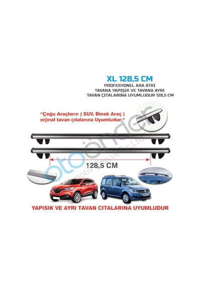 Port Bagaj Taşıyıcı Ayak Tavan Çıtalı Araçlara Uyumlu 128.5 Cm