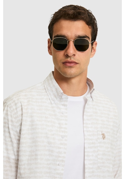 U.s. Polo Assn. Erkek Bej Gömlek Desenli 50324655-vr011