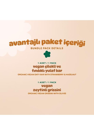 Organik Vegan Grissini & Yulaf Bar Atıştırmalık Paketi - 2 Adet 2 Çeşit 80 G