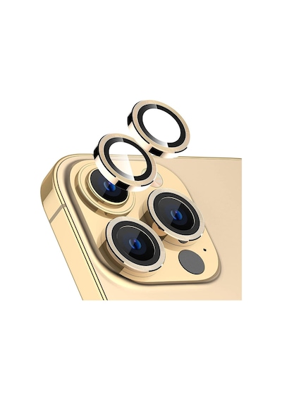Apple Uyumlu iPhone 14 Pro Mercek Lens Kamera Koruyucu GOLD