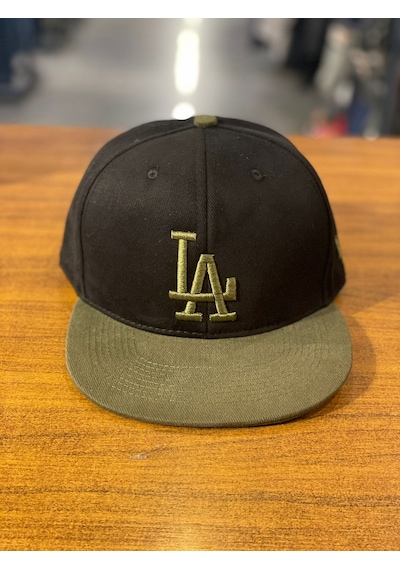 La Lakers Nakışlı Siyah Haki Hip Hop Snapback Rapper Cap Şapka