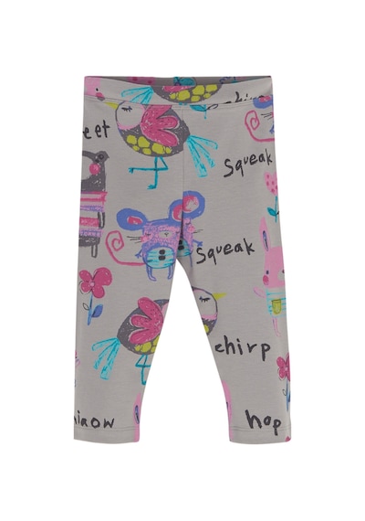 Lovetti Gri 1 Kız Çocuk Chirping Animals Desen Kapri 4771G029 Gri