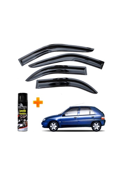 Citroen Saxo Mügen Cam Rüzgarlığı 1997-2002 Arası 4 Lü Takım +500ml Lastik Parlatıcı