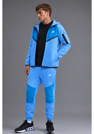 Nike Tech Fleece Mix Wr Full Zip Hoodie Kapüşonlu Unisex Sweatshirt Mavi