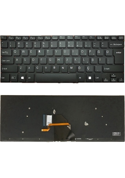 Sony Uyumlu Vaio Svf1421ustw, Svf1421tstw Klavye Led Işıklı Siyah Tr