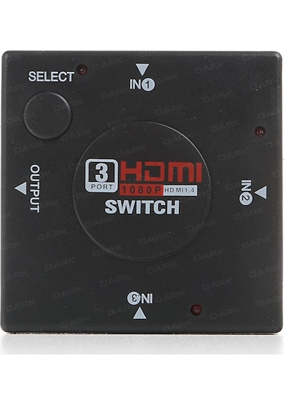 Dark 3 Giriş 1 Çıkışlı Hdmı Switch Seçici Dk Hd Sw3X1