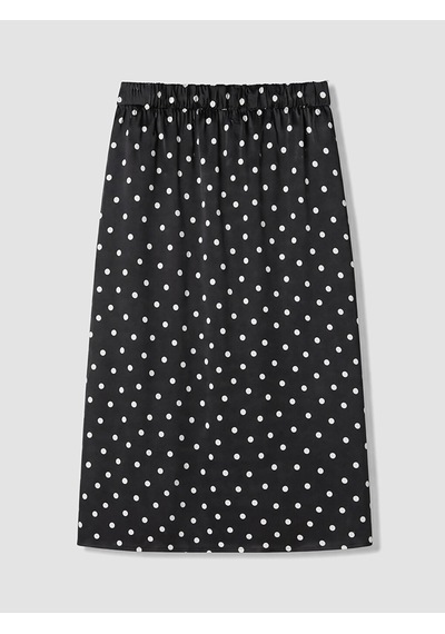 Lcwaıkıkı Classic Siyah Yandan Bağlamalı Puantiyeli Etek