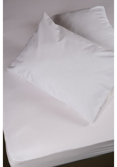 Lefkoşa Serisi Tek Kişilik Sıvıgeçirmez Yatak Koruyucu Fitted Alez 120x200+25cm Beyaz