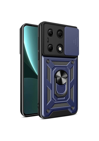 Xiaomi Redmi Note 13 Pro 4g İle Uyumlu Kılıf Magnetik Standlı Kamera Korumalı Sürgülü Kapak