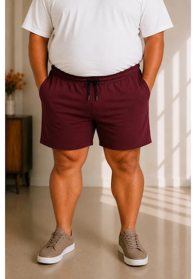 Sngl Tekstil Erkek Büyük Beden Şort 3xl 4xl 5xl 6xl 7xl 8xl 9xl Bordo