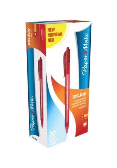 Paper Mate Tükenmez Kalem İnkjoy 100 Rt 1.0 Mm Kırmızı Basmalı S0957050 Çok Renkli