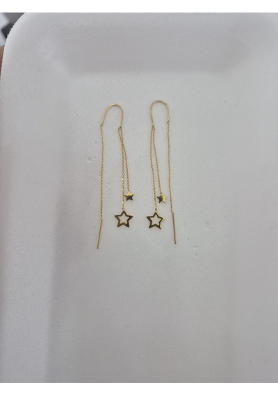 925 Ayar Gümüş Minimalist Yıldız Küpe.rose.gold.rodaj Renk Seçeneği