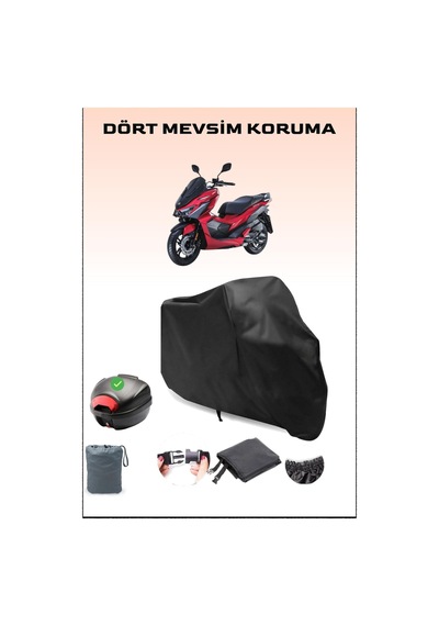 Siyah Sym Jet X 125 Için Arka Çanta Ve Kilit Uyumlu Motosiklet Branda, Güvenli