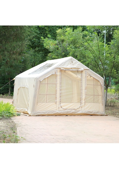 SHUFA Galaksi Serisi | 8 m² Şişme Bej Renk Kamp Çadırı - 4 Mevsim - Geniş & Şeffaf Tavanlı – 315 x 250 x 220 CM