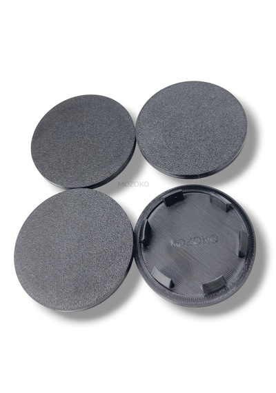 4'lü Set 65 Mm Dış Çap 56 Mm İç Çap Siyah Logosuz Jant Göbeği Kapağı