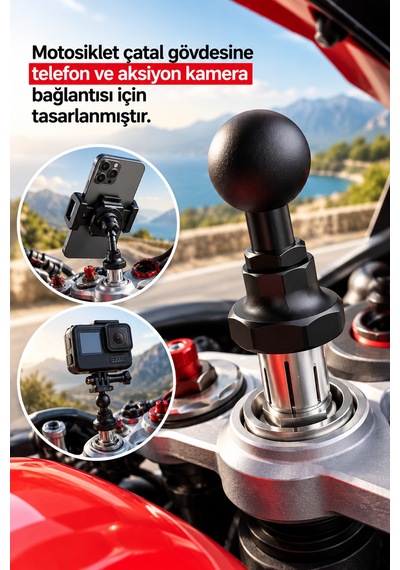 Racing Rbh-m6eb-19 Çatal Gövde Bağlantı Aparatı 13-19 Mm Telefon Ve Aksiyon Kamera Uyumlu Çok Renkli