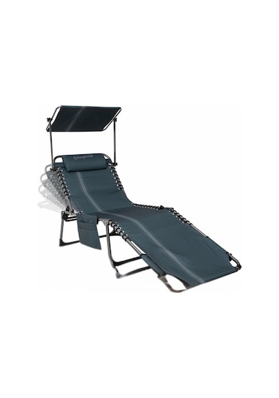 Kingcamp Magnolia B10 Plus Hands-free Premium 7 Kademeli Katlanır Şezlong Blue/grey Koyu Mavi