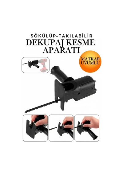 Matkap Ucuna Takılabilen 3 Bıçaklı Ahşap Plastik Alüminyum Metal Dekupaj Kesme Aparatı Lisinya
