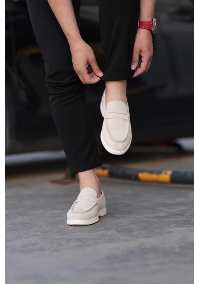 Lfr-f083 Suet Merdane Ayakkabı Loro Piana Latte Latte