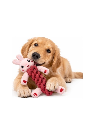 Köpekler İçin Halatlı Peluş Isırma Ve Çiğneme Oyuncağı, Yumuşak Dokulu Hayvan Figürlü Oyun Oyuncağı, Isı