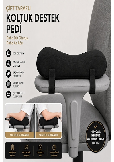 Ergonomik Çift Taraflı Visco Kol Destek Pedi Kolçak Ve Dirsek Destek Minderi 2 Li Set