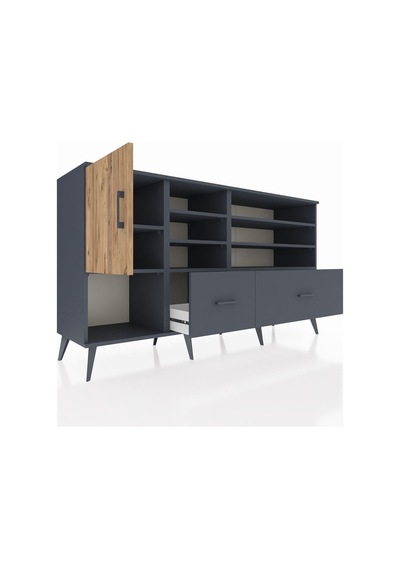 Kronos Konsol 8 Raflı 2 Çekmeceli Tek Kapaklı 176x59x99 Antrasit-çam/antrasit Atlas Çam/antrasıt - Antrasıt Kronos Konsol 8 Raflı 2 Çekmeceli Tek Kapaklı 176x59x99 Antrasit-çam/antrasit Atlas Çam/antrasıt - Antrasıt