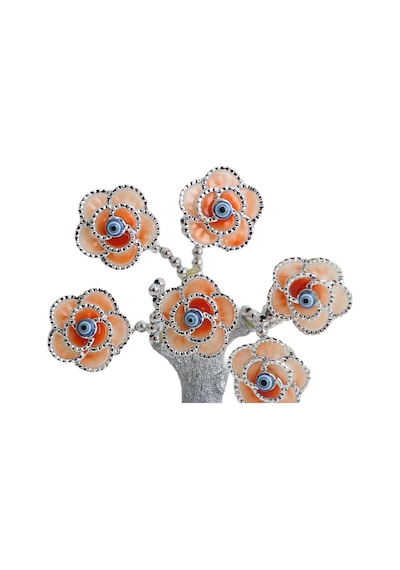Feng Shui Nazar Boncuğu Çiçeği Hayat Ağacı Biblo Servet Çakra Şans Ağacı Mavi Göz Gül Ağacı 15 Cm. 00775188
