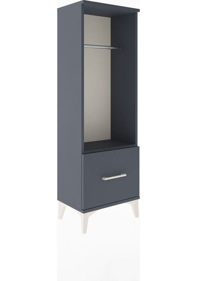 Arges Dolap Tek Raflı Tek Çekmeceli Tek Askılı 44x30x134 Antr... Antrasit