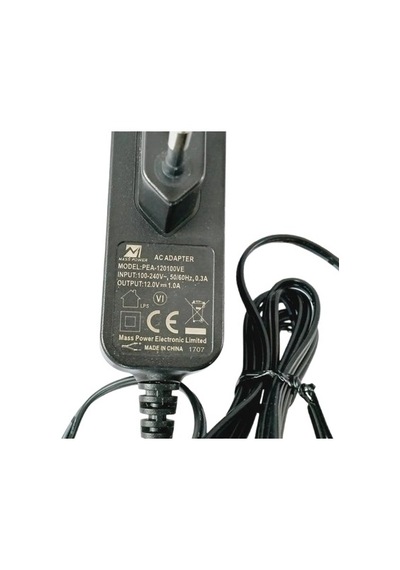 Mass Power 12v 1a Modem Ve Arduino Uyumlu Plastik Kasa Priz Tipi Adaptör Pea-120100ve