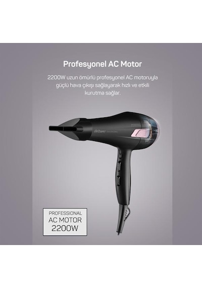 Arzum Ar5098 Saloncare Profesyonel Saç Kurutma Makinesi - Siyah - 2200 Watt