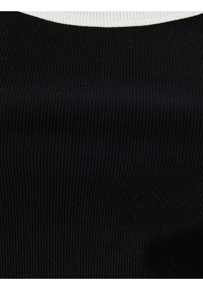 Koton Basic Atlet Fitilli Kolsuz Biyeli Slim Fit Siyah 5sal30084ık Siyah