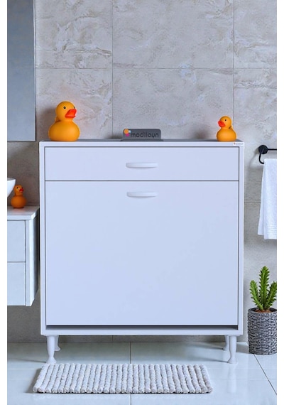 Eliusta Asil 80 Cm Kirli Çamaşır Sepetli Banyo Dolabı 1 Çekmeceli Mutfak Çok Amaçlı Dolap 80x88x32,5 Cm Beyaz Eliusta Asil 80 Cm Kirli Çamaşır Sepetli Banyo Dolabı 1 Çekmeceli Mutfak Çok Amaçlı Dolap 80x88x32,5 Cm Beyaz